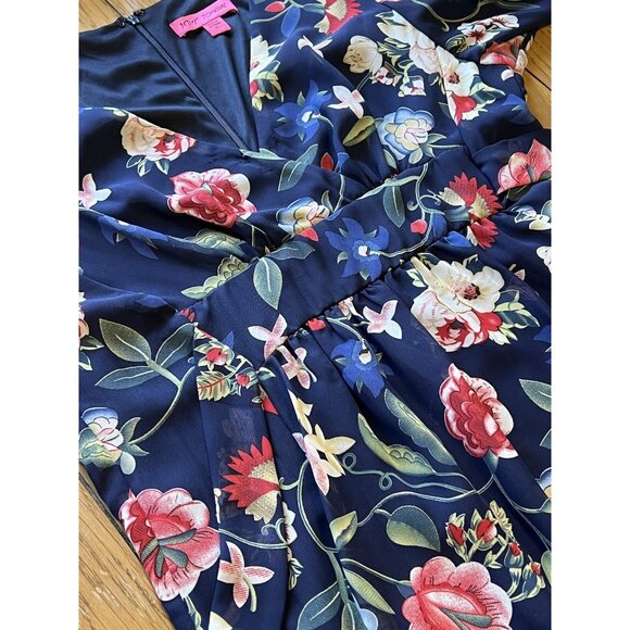 Betsy Johnson Mini Dress Floral Print Long Bell Sleeves Size 8 City Cottagecore - Picture 4 of 16